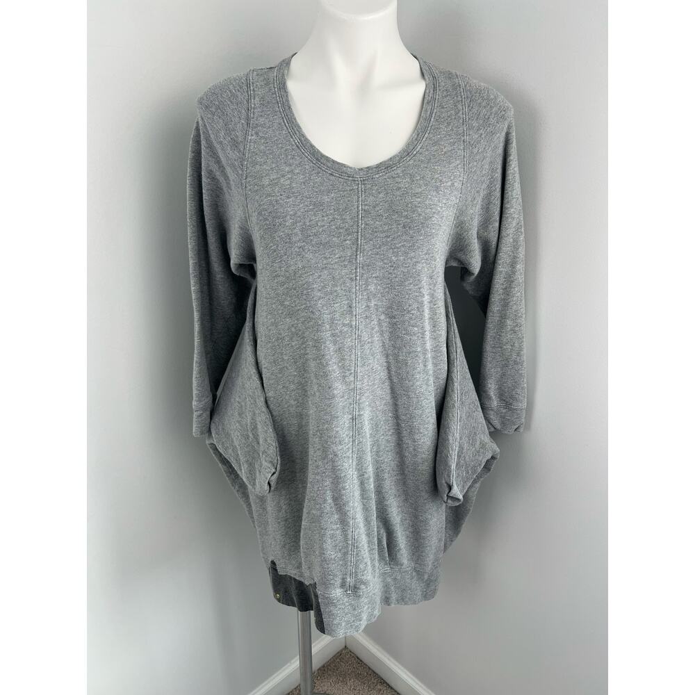Tsumori Chisato Cat Japanese Heathered Gray Jersey Knit Tunic Small